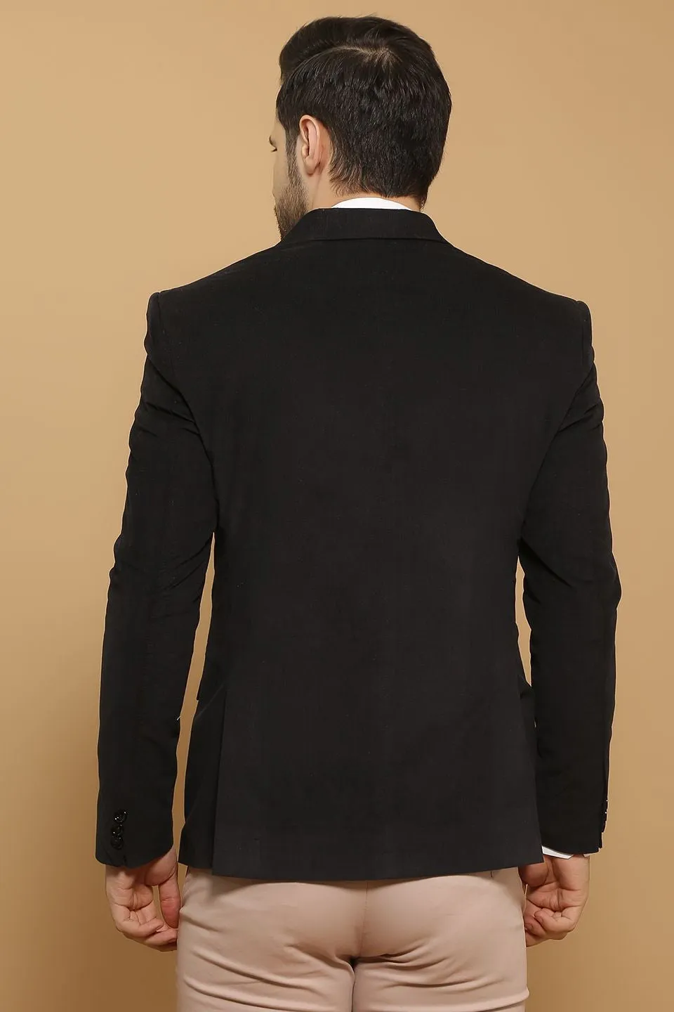 Corduroy Cotton Black Blazer