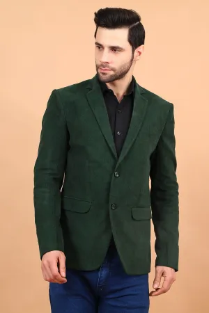 Corduroy Cotton Green Blazer