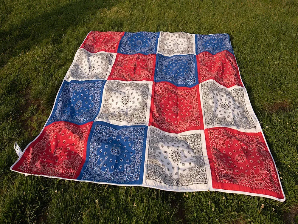 Cotton Patchwork RWB Bandana Blanket