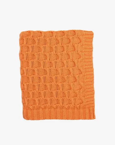 Cotton Throw Blanket | Curvy Orange