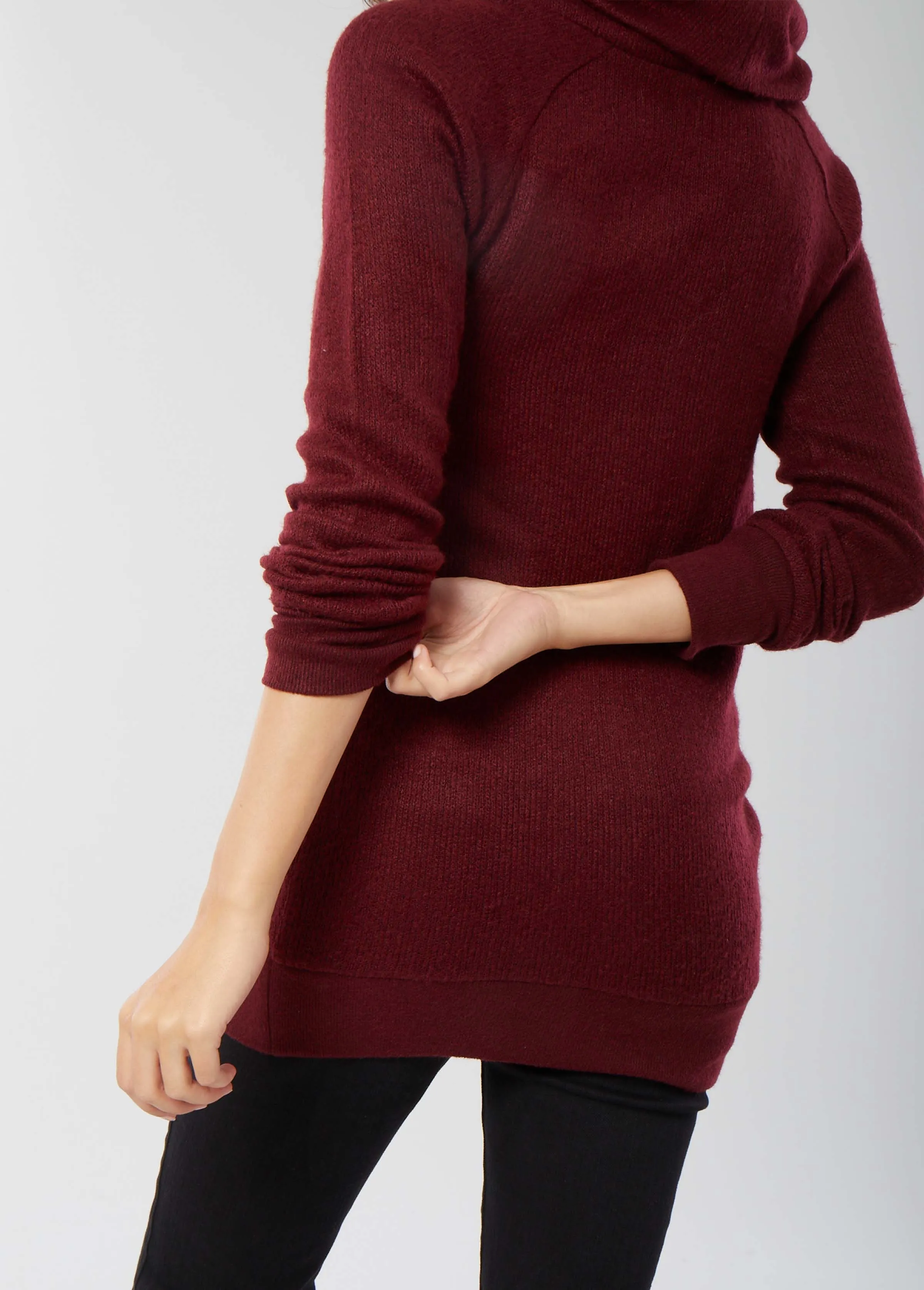 Cowl Neck Maternity Tunic Sweater