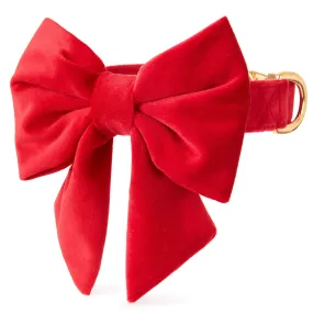 Cranberry Velvet Lady Bow Collar