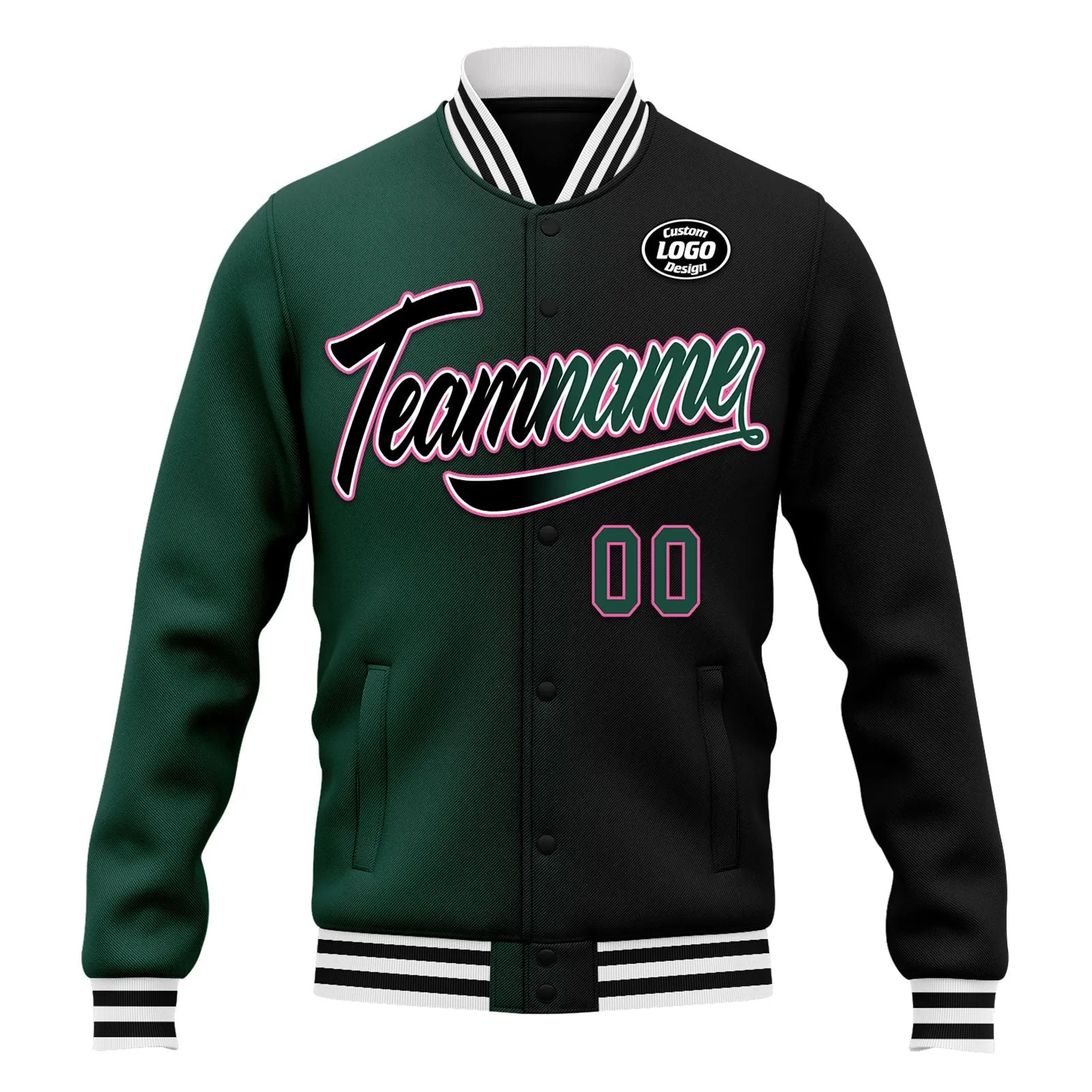 Custom Gradient Fashion Jacket Bomber Full-Snap Varsity Letterman Personalized Jacket FZ005-D028016-7