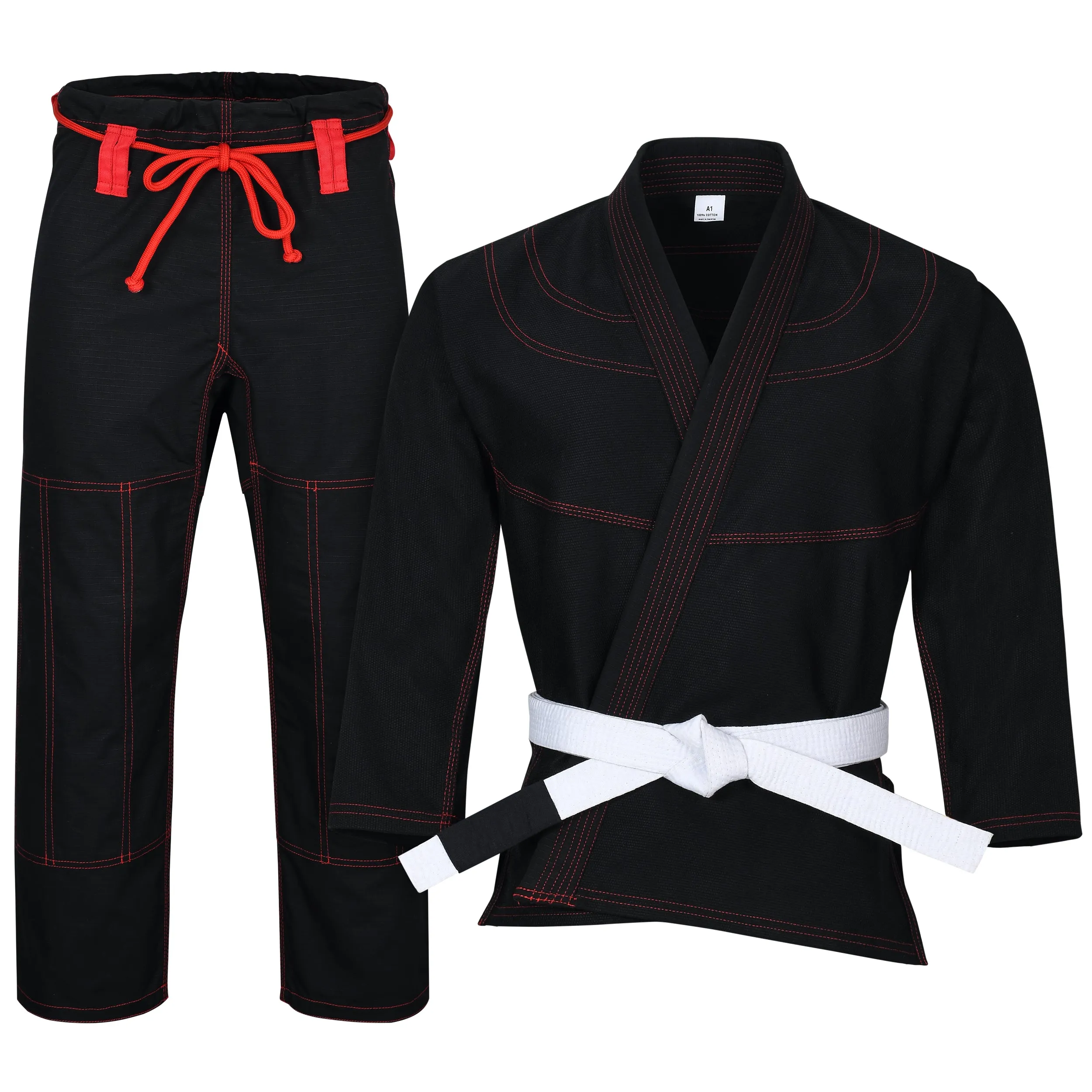 Customized Black Brazilian Jiu Jitsu Gi For Men, BJJ Gi Women Grappling gi ULTRA LIGHT, PRESHRUNK Sweat Wicking Fabric