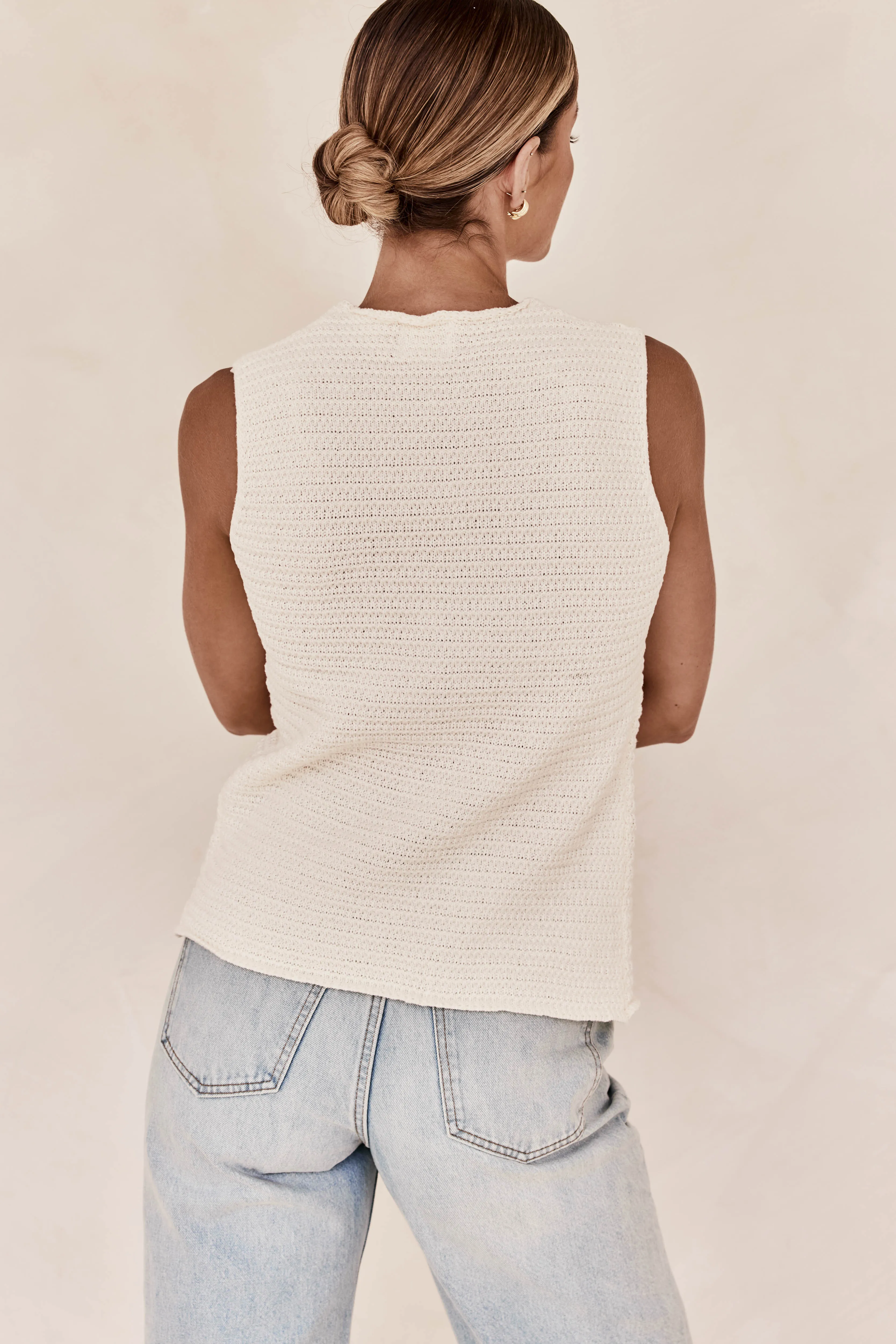 Dalia Knit Vest (Cream)