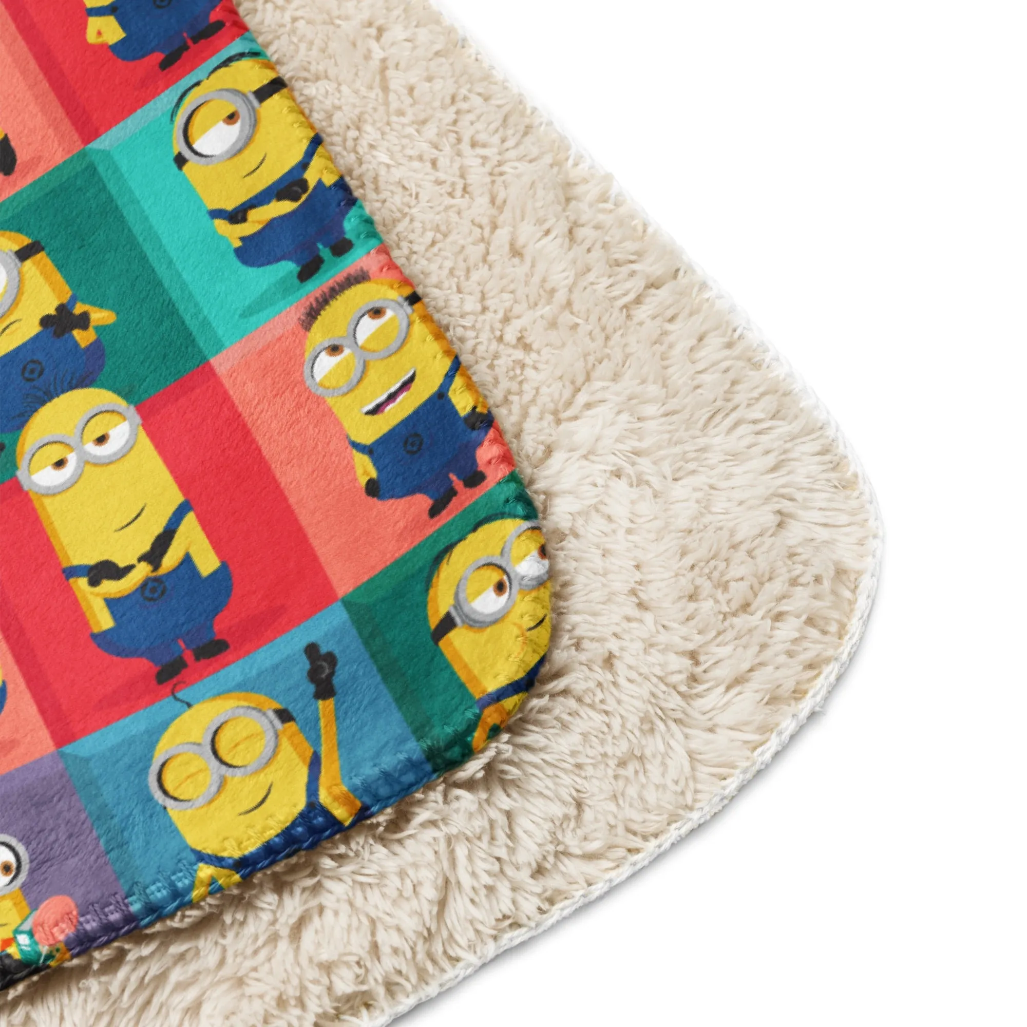 Despicable Me 4 Minion Pattern Sherpa Blanket