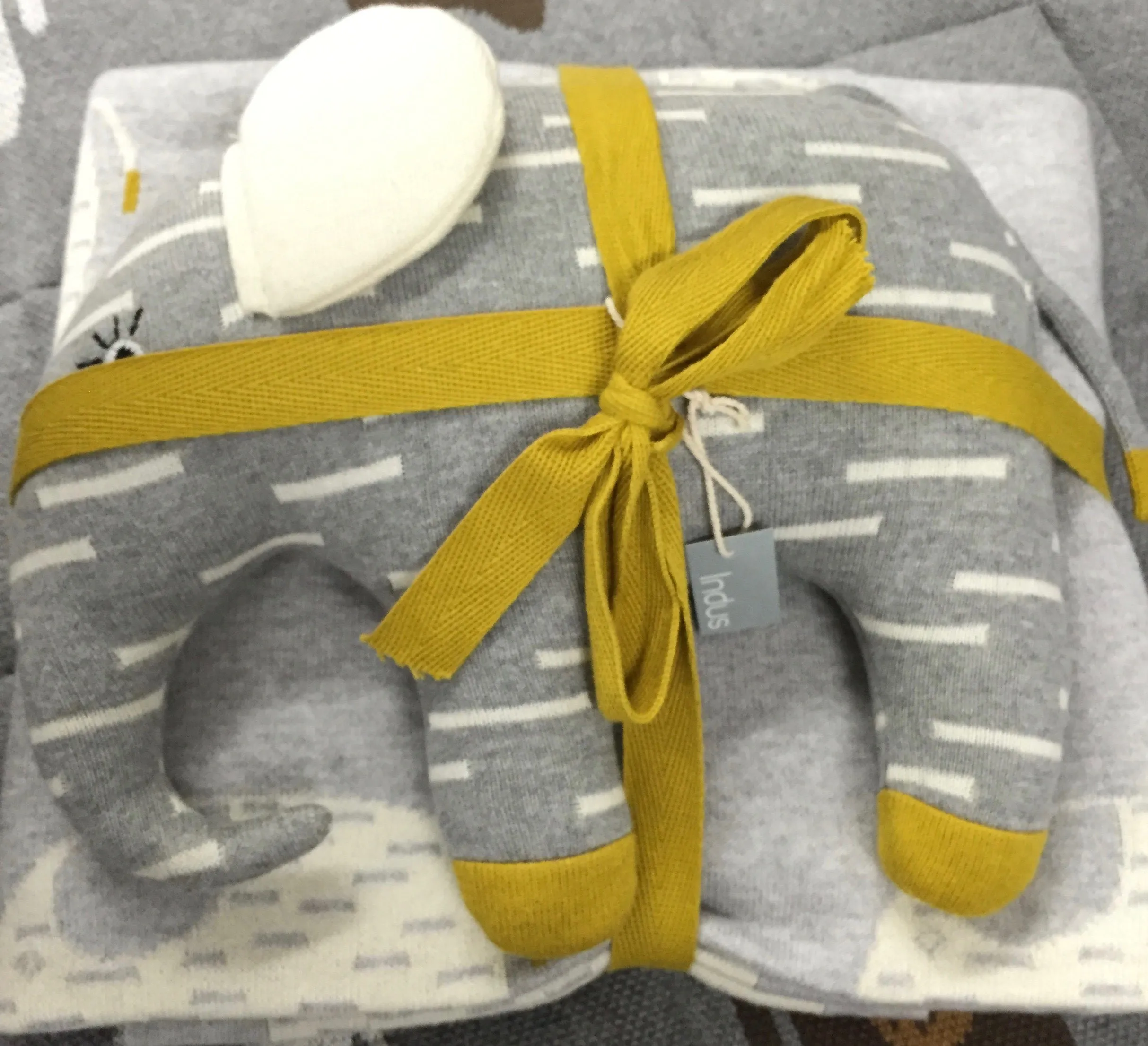 Elephant Baby Blanket & Cushion Gift Set