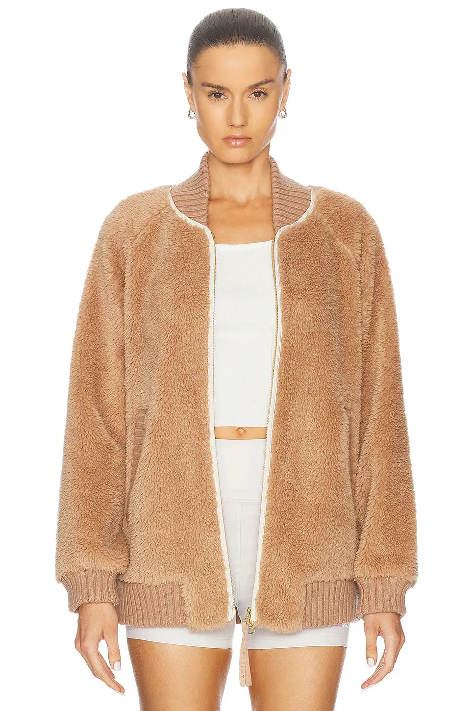 Ella Longline Sherpa Bomber Jacket