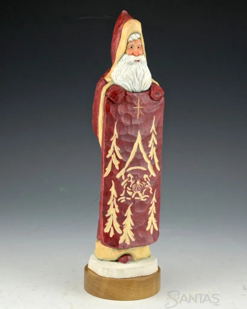 Ellis Olson 10.3 inch Scenic Santa with Quilt