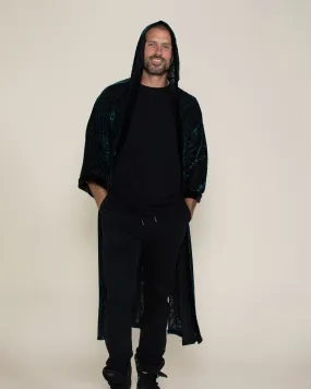 Emerald Tiger Hooded Burnout Velvet Kimono | Men's