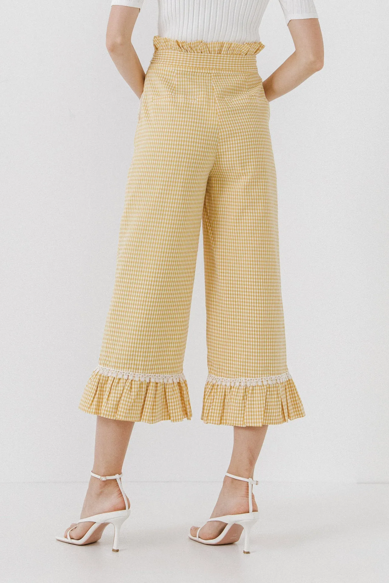 English Factory - Gingham Culotte With Tie