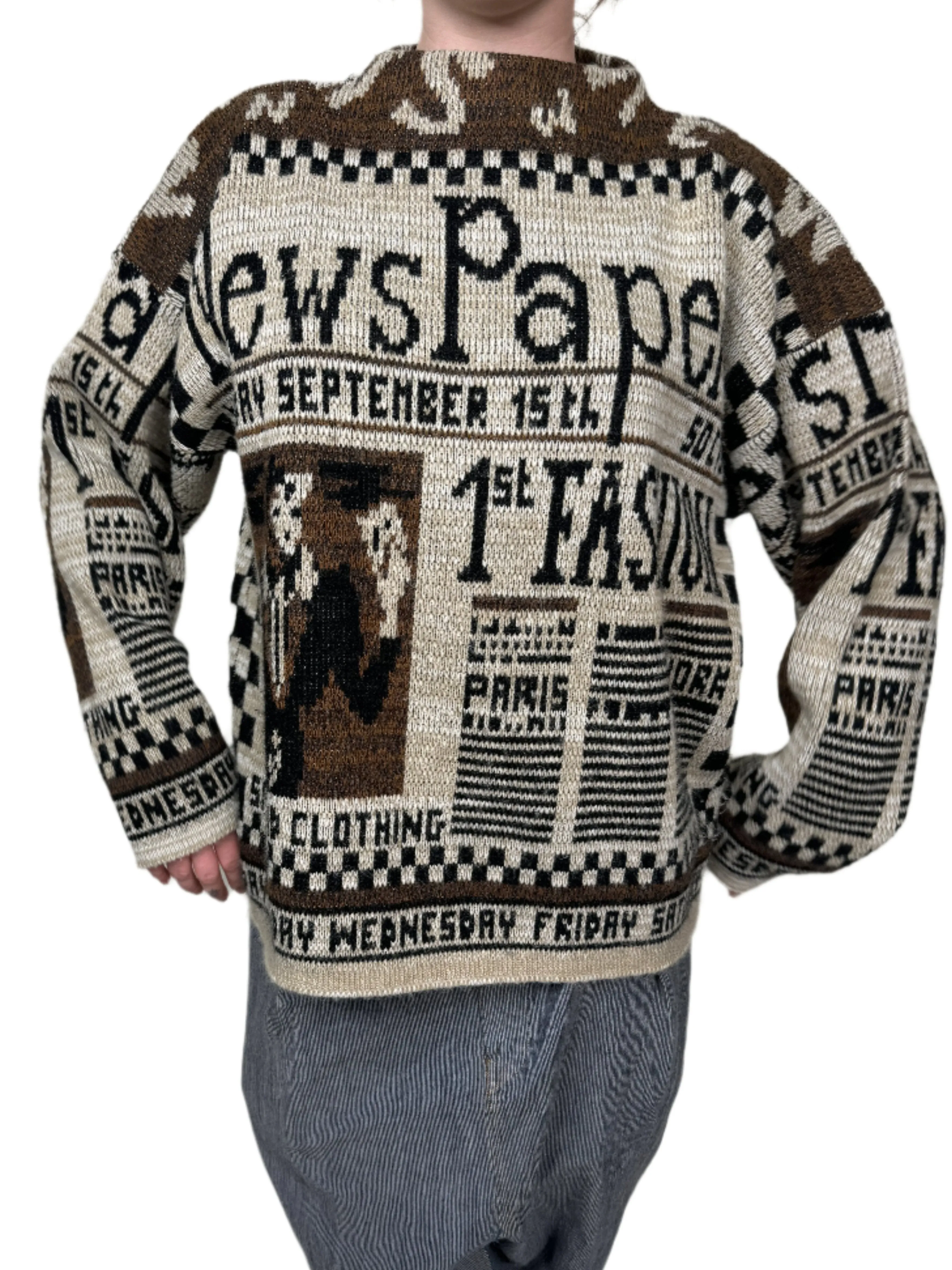 Fashion Newspaper Sweater 1970s