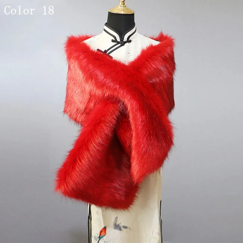 Faux Fur Fashion Evening Wedding Party Shawl Wrap Stoles