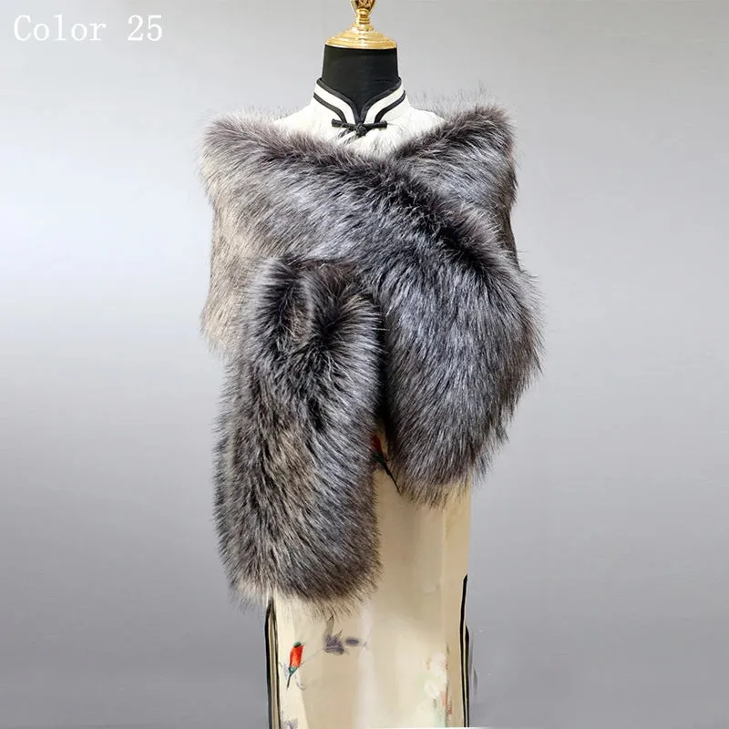 Faux Fur Fashion Evening Wedding Party Shawl Wrap Stoles