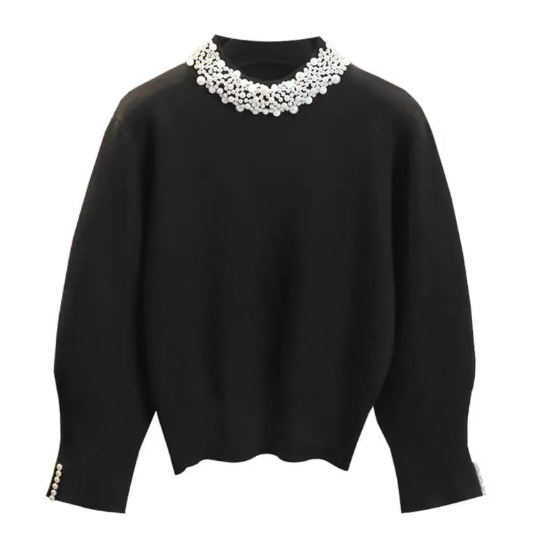 Femella Pearl Detail Luxe Sweater