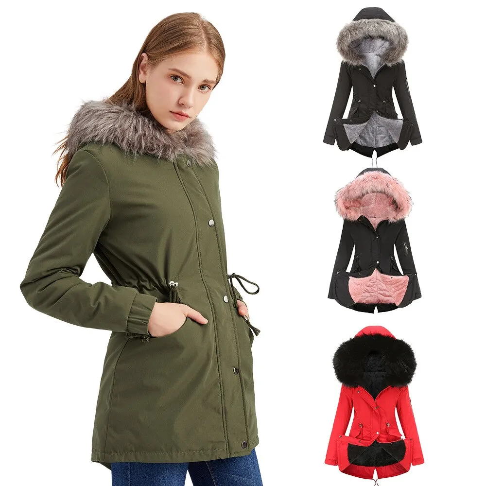 Fleece Lined Parka Jacket for Women (7 colors)