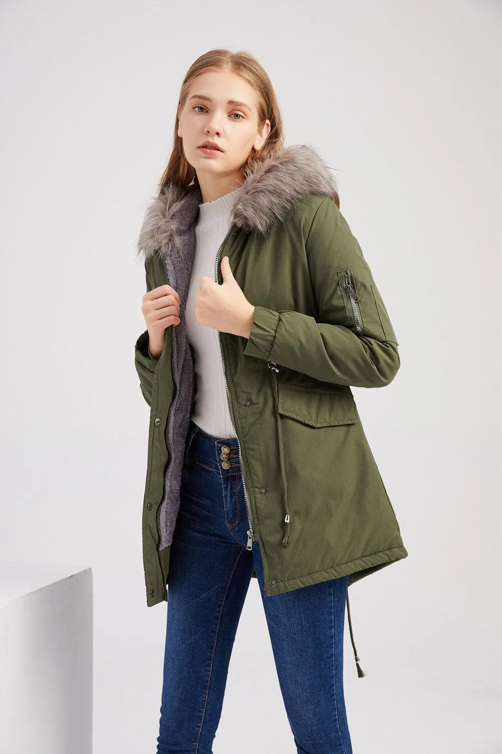 Fleece Lined Parka Jacket for Women (7 colors)