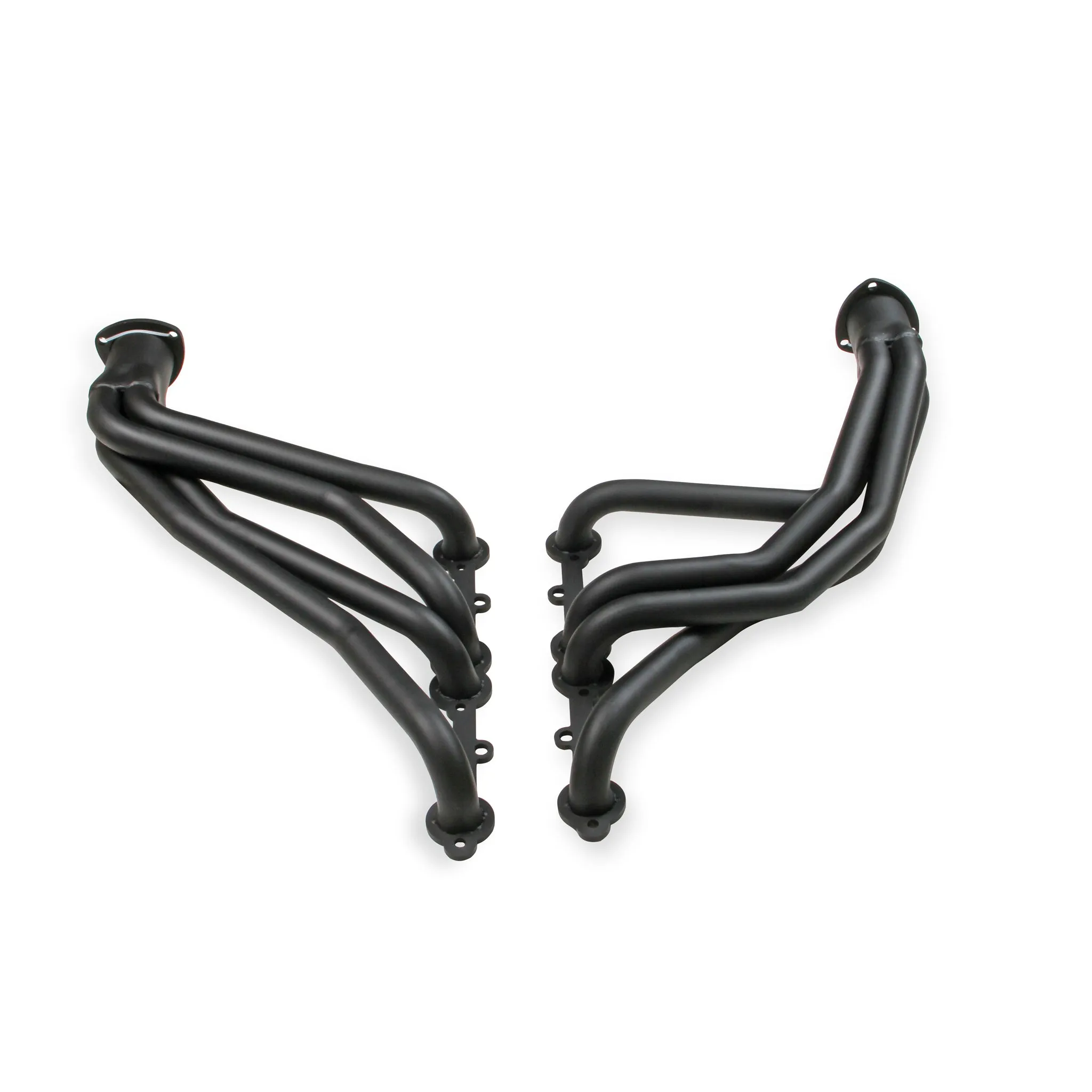 Flowtech Long Tube Headers - 1966-87 Chevy/GMC 1500/2500/3500/1988-91 Chevy/GMC 1-Ton Crew Cab - 283/400 - 1.5" - 3" Collector - Black Paint