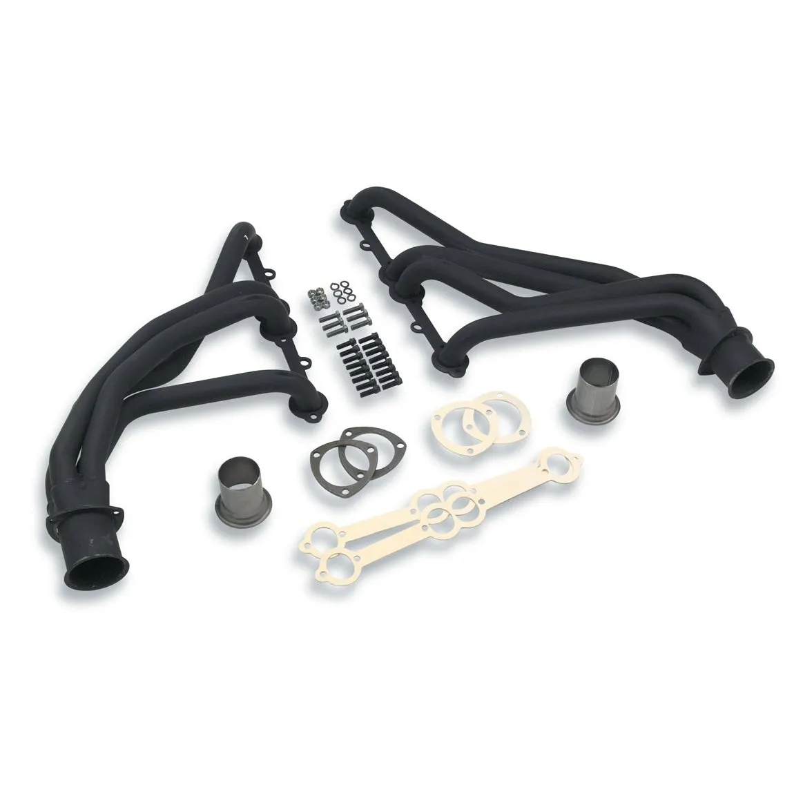 Flowtech Long Tube Headers - 1966-87 Chevy/GMC 1500/2500/3500/1988-91 Chevy/GMC 1-Ton Crew Cab - 283/400 - 1.5" - 3" Collector - Black Paint