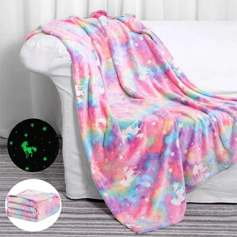 Fluorescent Unicorn Party Blanket