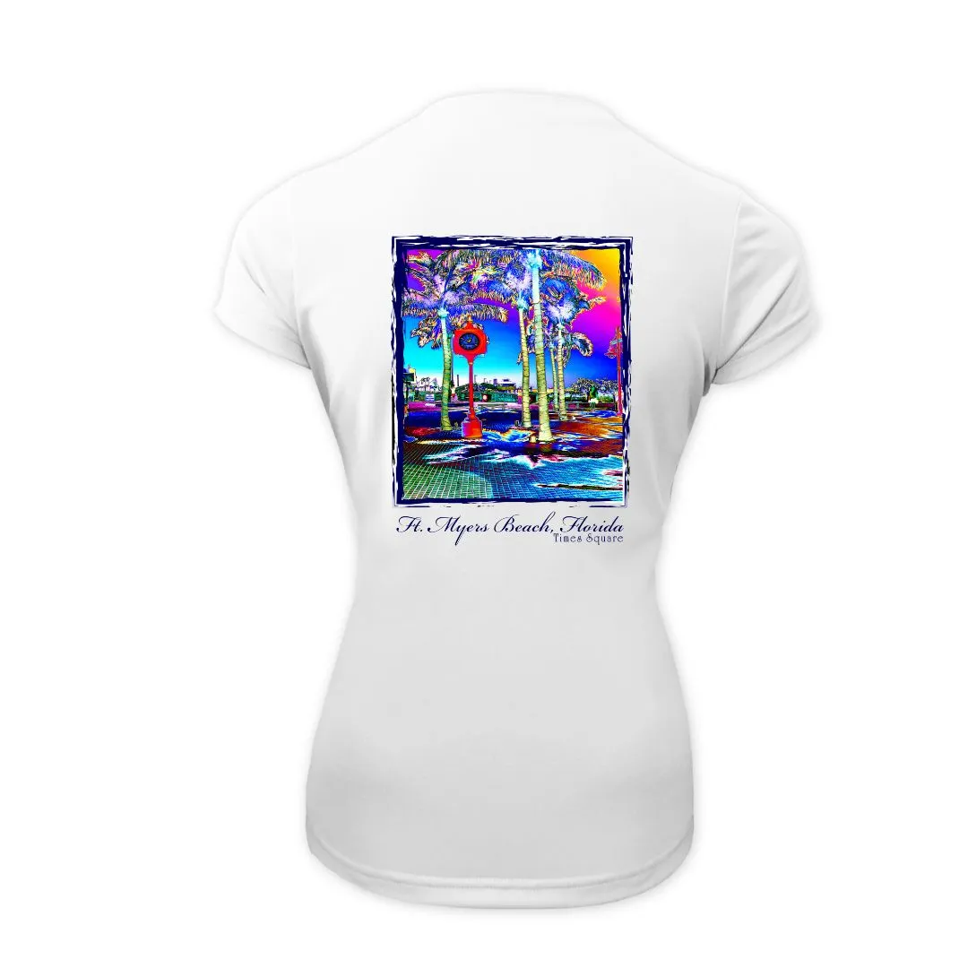 Fort Myers Beach Times Square Sun Shirt - Women UPF50 Graphic Tee