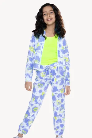 French Terry Cozy Sweatpant - Cloud Lemon Tie Dye Elements