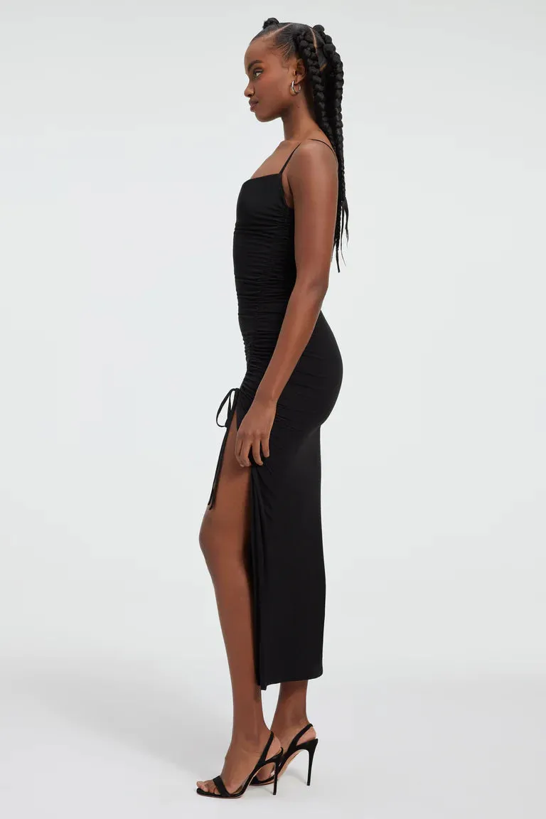 Good American SLINKY JERSEY MIDI DRESS - Black