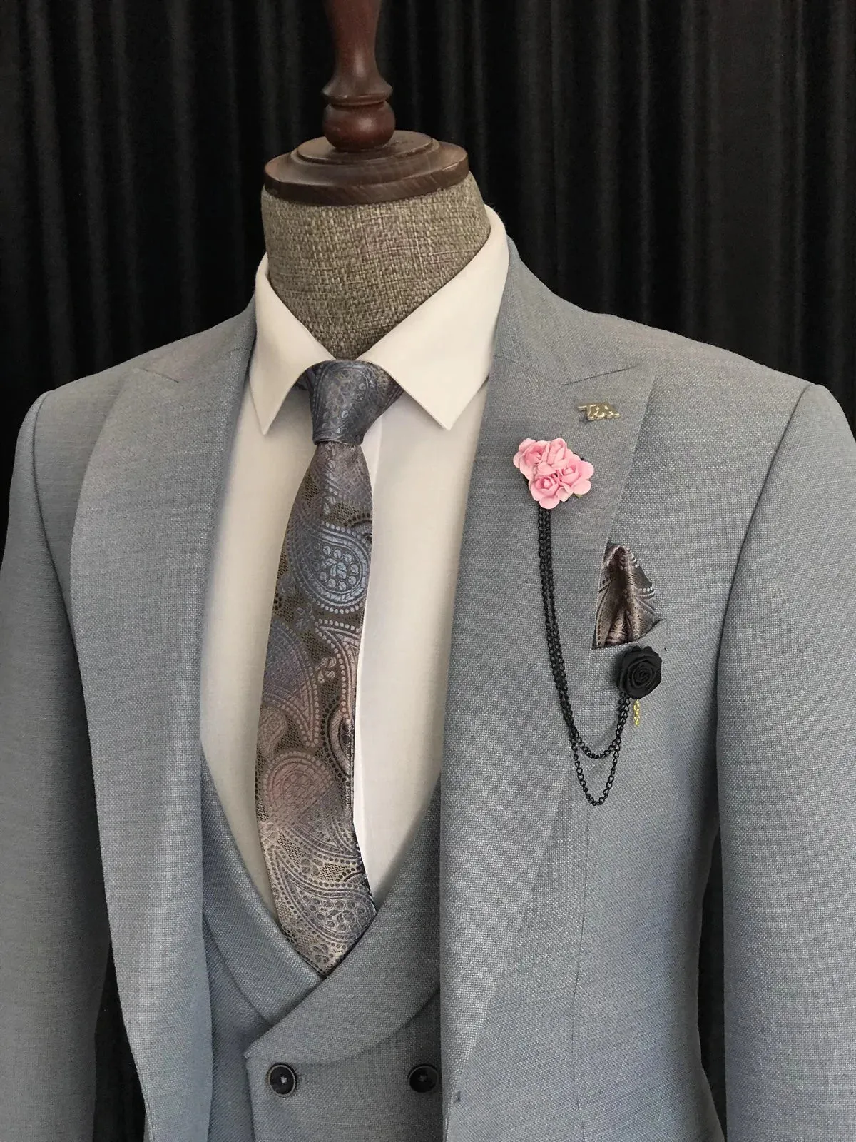 Grey Single Breasted 3 Piece Suit by Italian Vega®