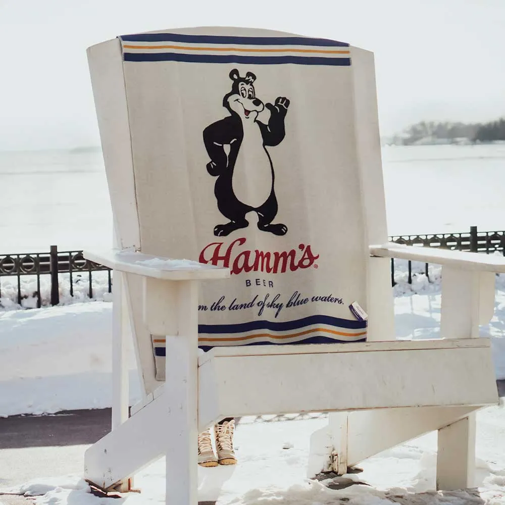 Hamm's Beer Bear Wool Throw Blanket