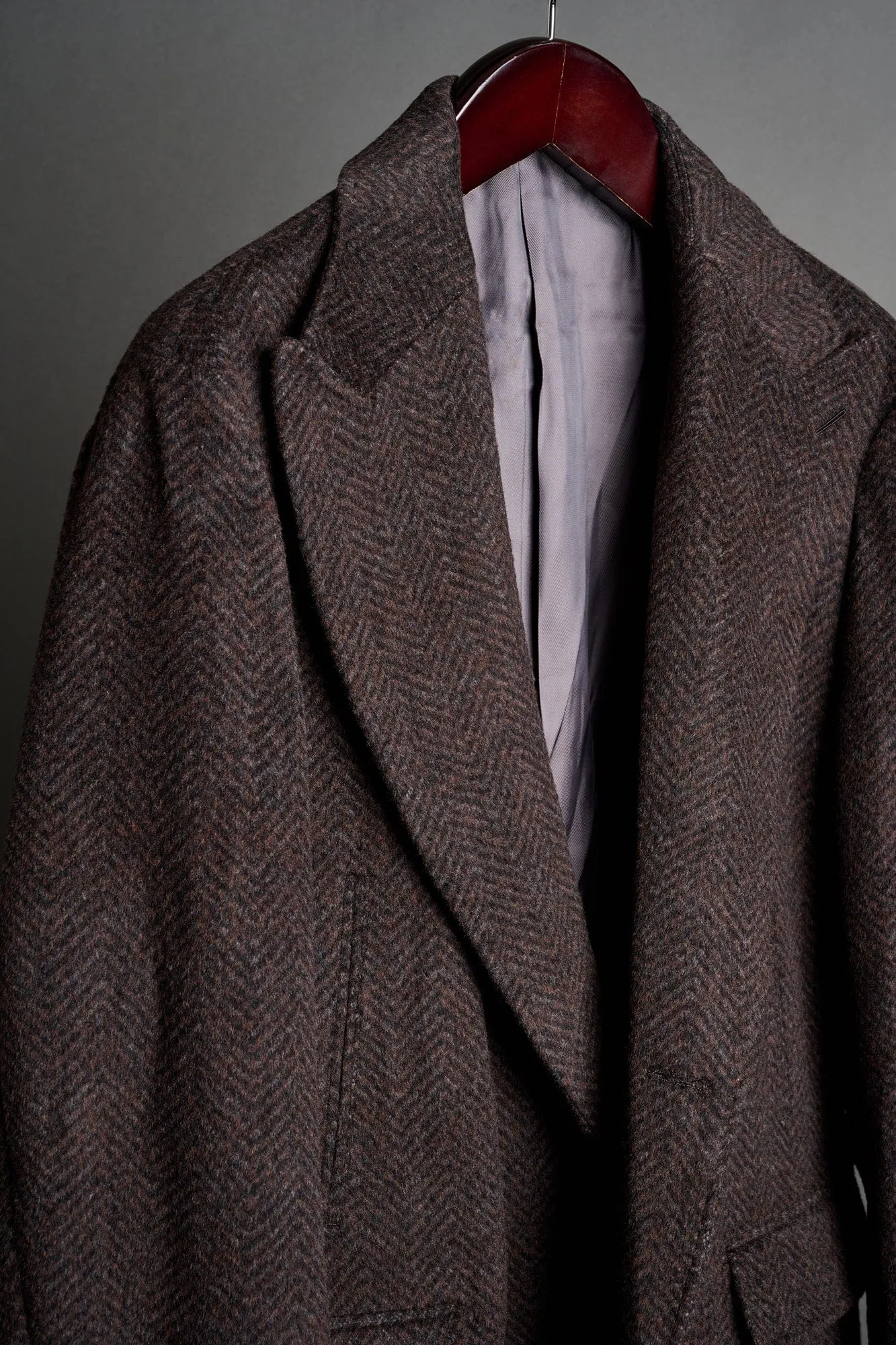 Herringbone Wool Blend Overcoat