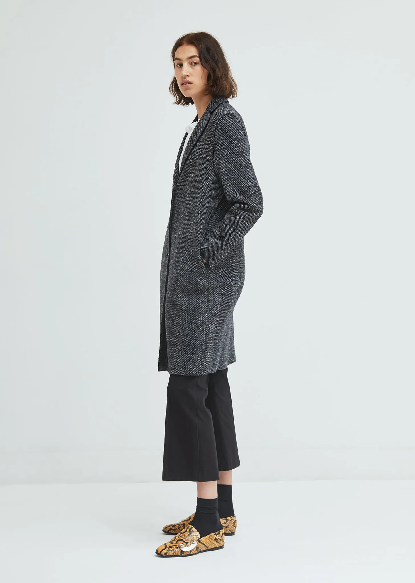 Herringbone Wool Overcoat