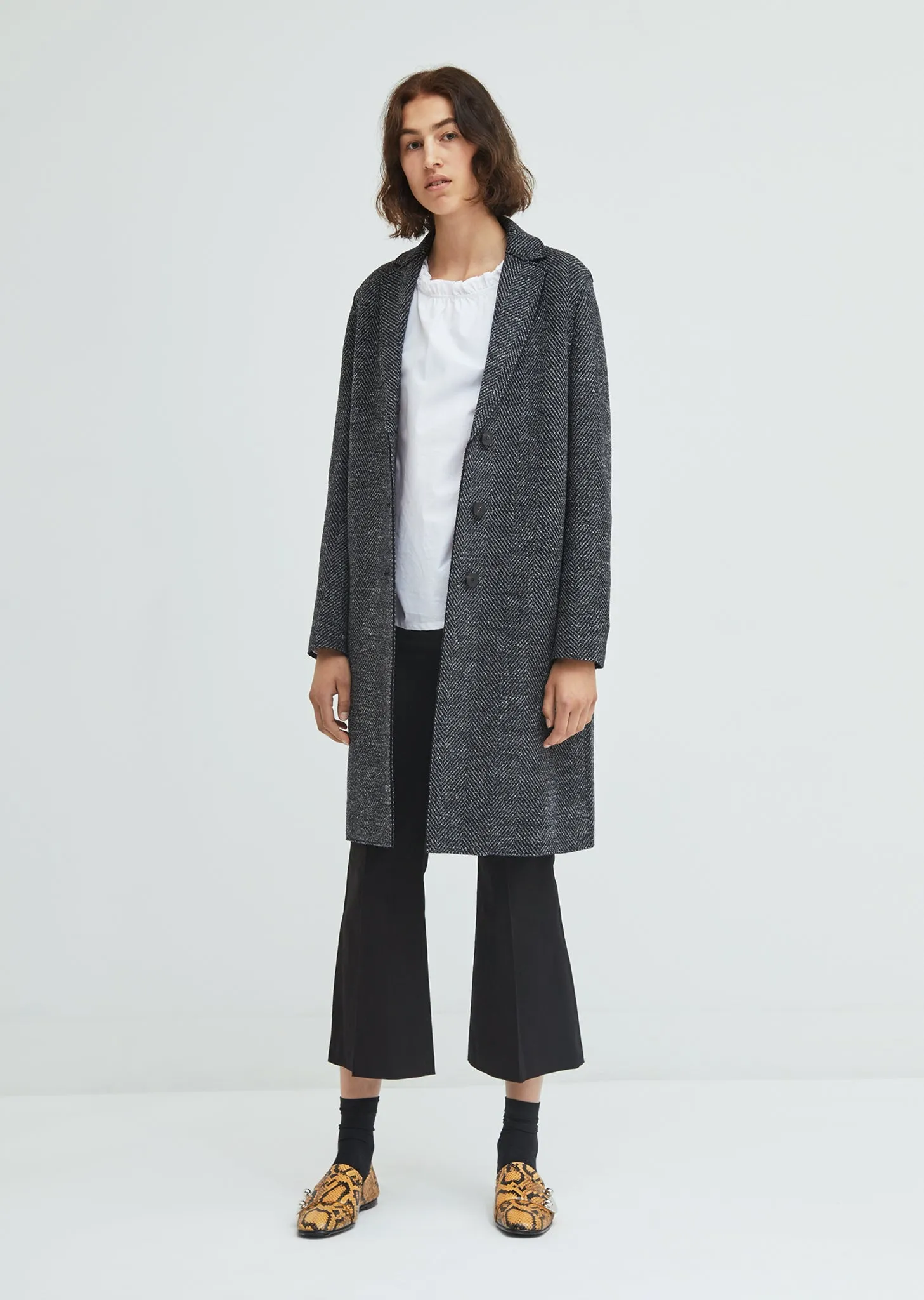 Herringbone Wool Overcoat