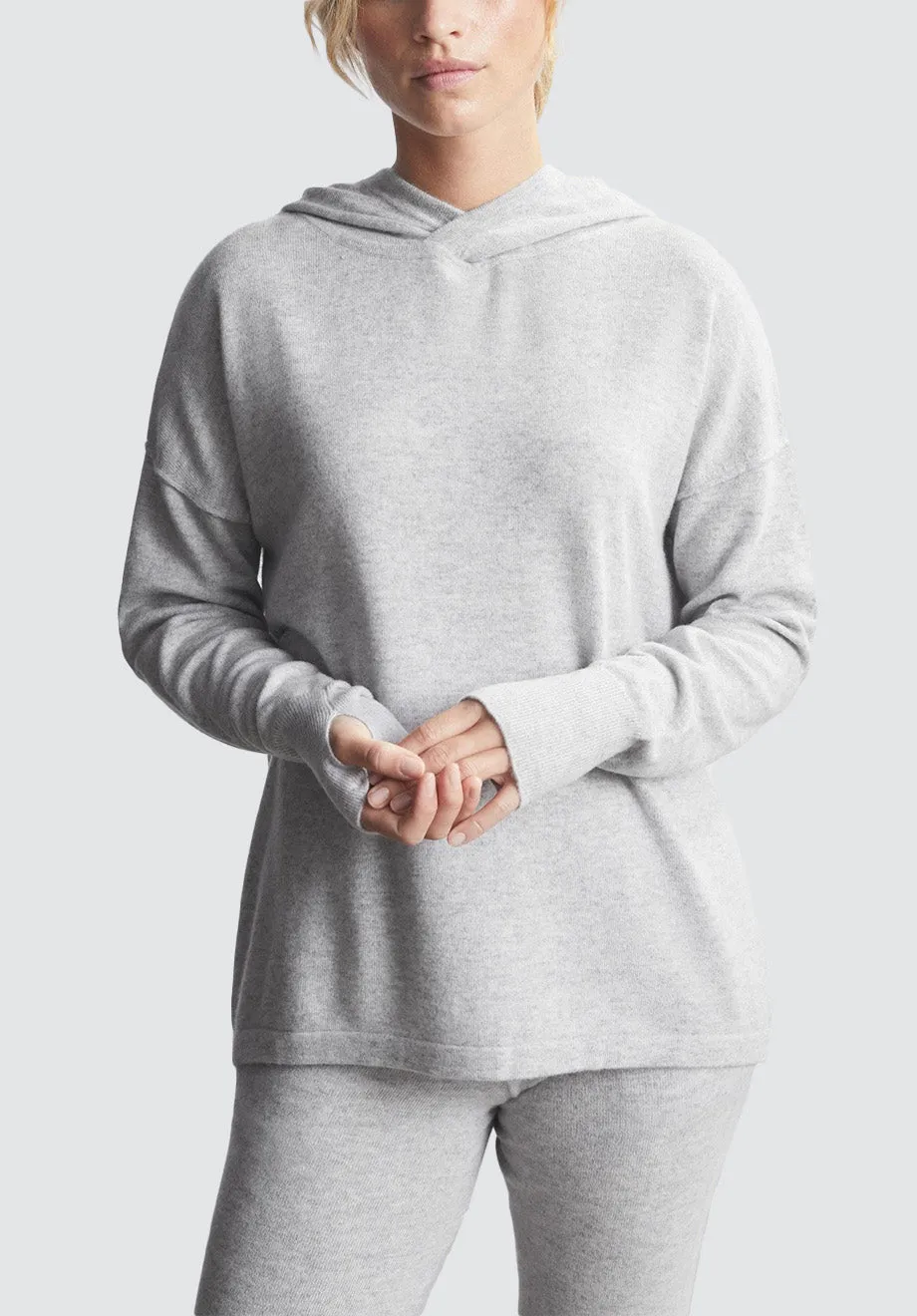 Hooded Cashmere Poncho | Foggy