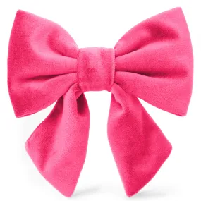 Hot Pink Velvet Lady Dog Bow