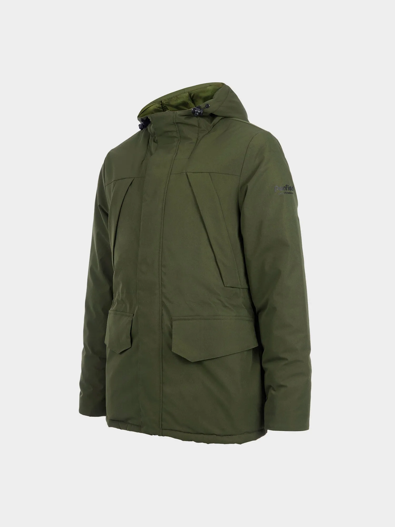 Hudson Script Technical Parka Jacket in Forest Night