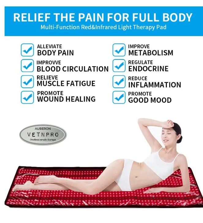 Human FULL BODY BLANKET PAD MAT Infrared Red Light Therapy Multipurpose - Back Vital Organs Musculoskeletal Overall Pain Relief Healing Recovery Rehabilitation Weightloss Relaxation & Restoration