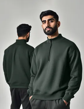 IDOL Half Zip Sweater (Dark Cool Green)