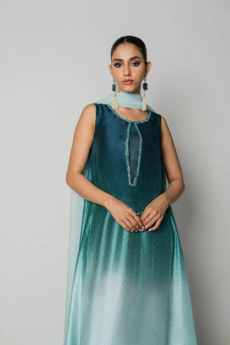 Insia Sohail - Serena - Ombre - Embossed Silk