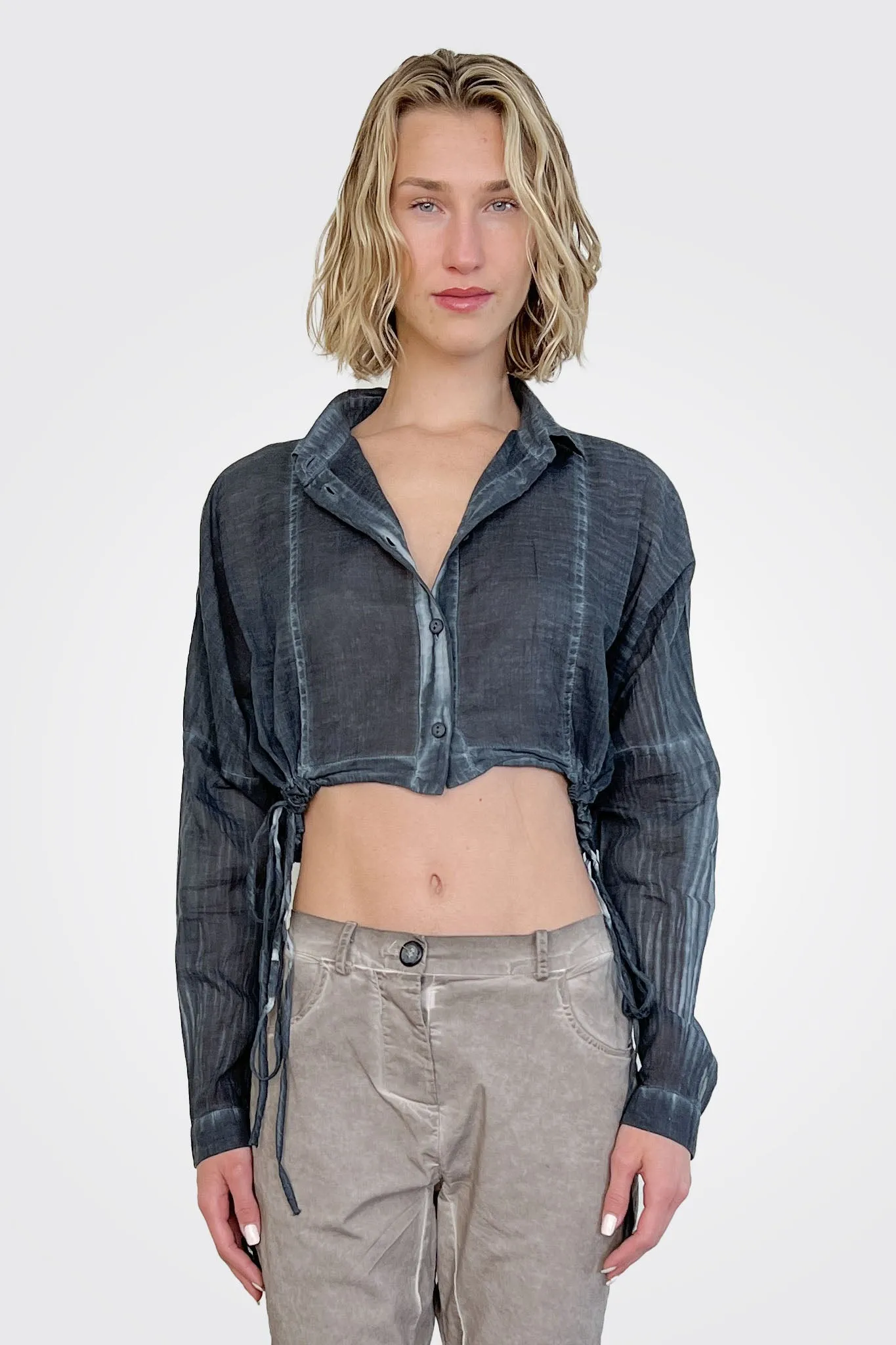 Issa Crop Shirt - Denim Old Dye