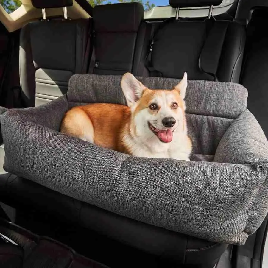 Julibee's Plush Luxury Dog Car Seat | Grey