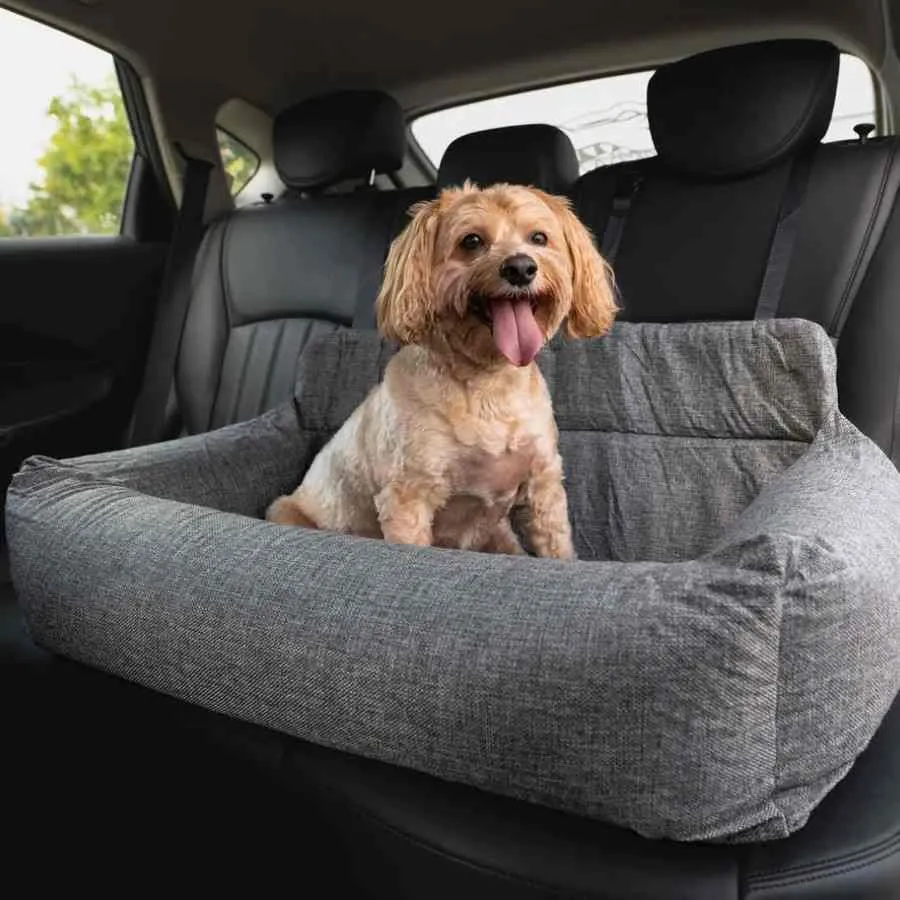 Julibee's Plush Luxury Dog Car Seat | Grey