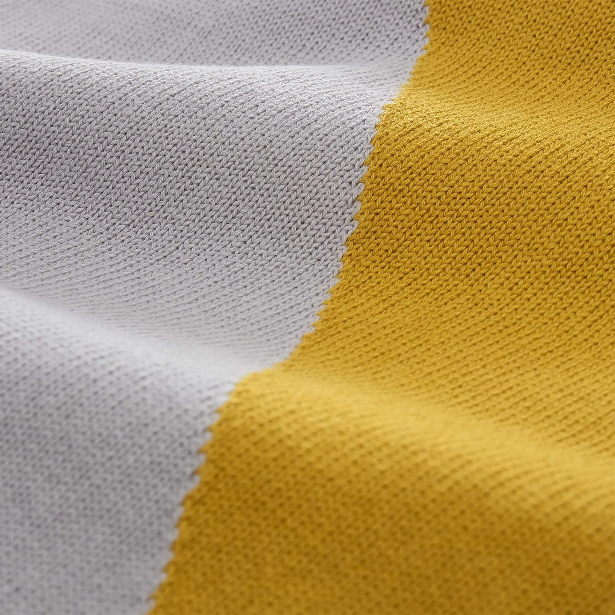 Kabral Cotton Blanket [Bright mustard/Silver grey/Light papaya]