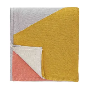 Kabral Cotton Blanket [Bright mustard/Silver grey/Light papaya]