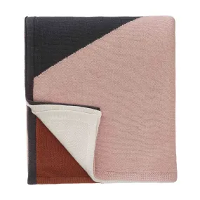 Kabral Cotton Blanket [Light pink/Charcoal/Cognac]