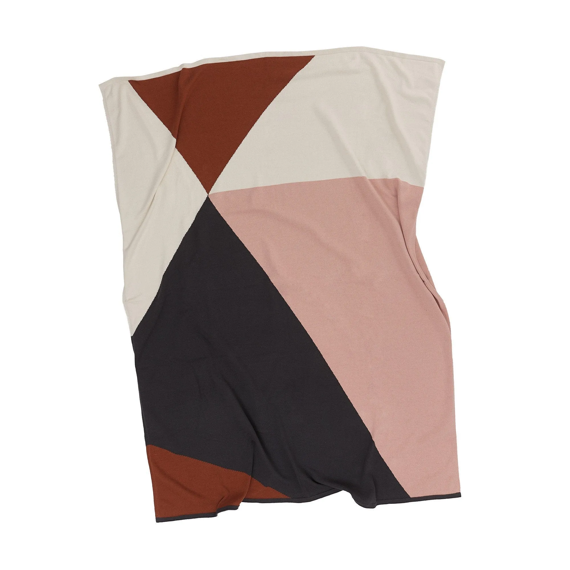 Kabral Cotton Blanket [Light pink/Charcoal/Cognac]