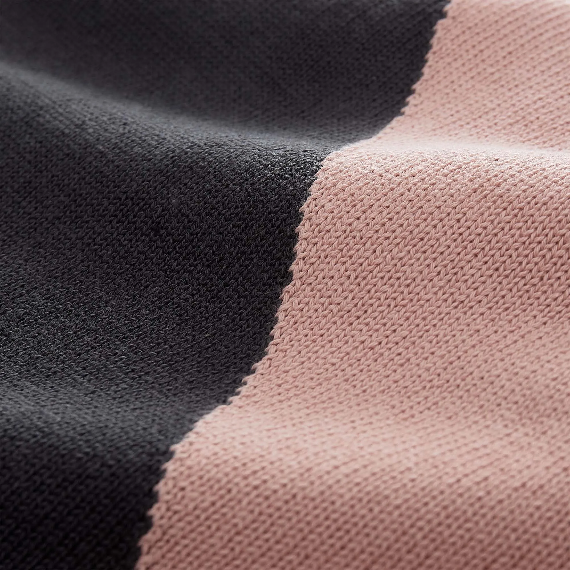 Kabral Cotton Blanket [Light pink/Charcoal/Cognac]