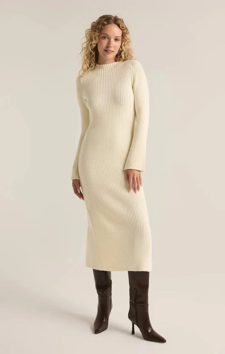 KASS MOCK NECK SWEATER MIDI DRESS