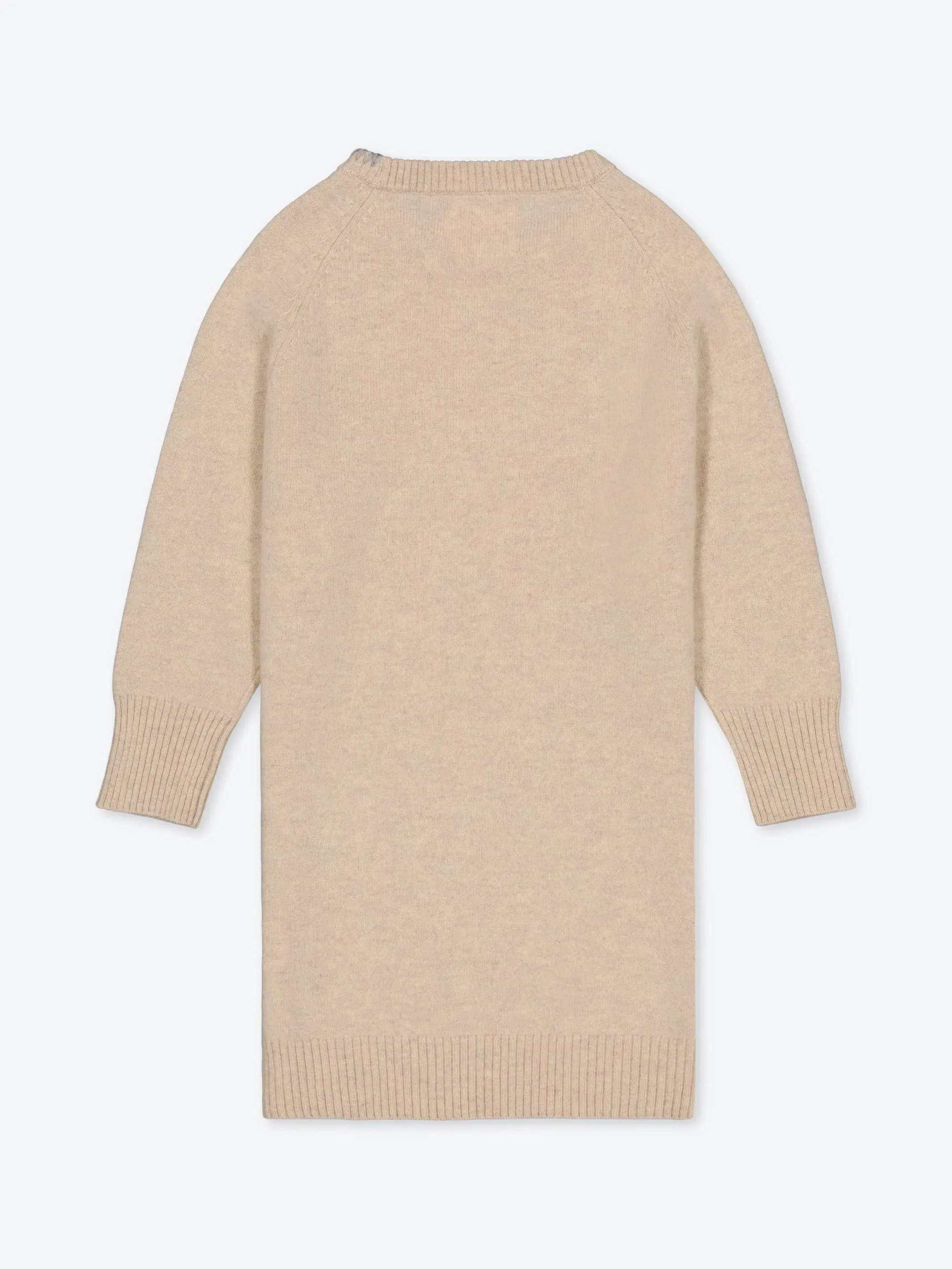 Kids' Embroidered Cashmere Sweater Dress Beige