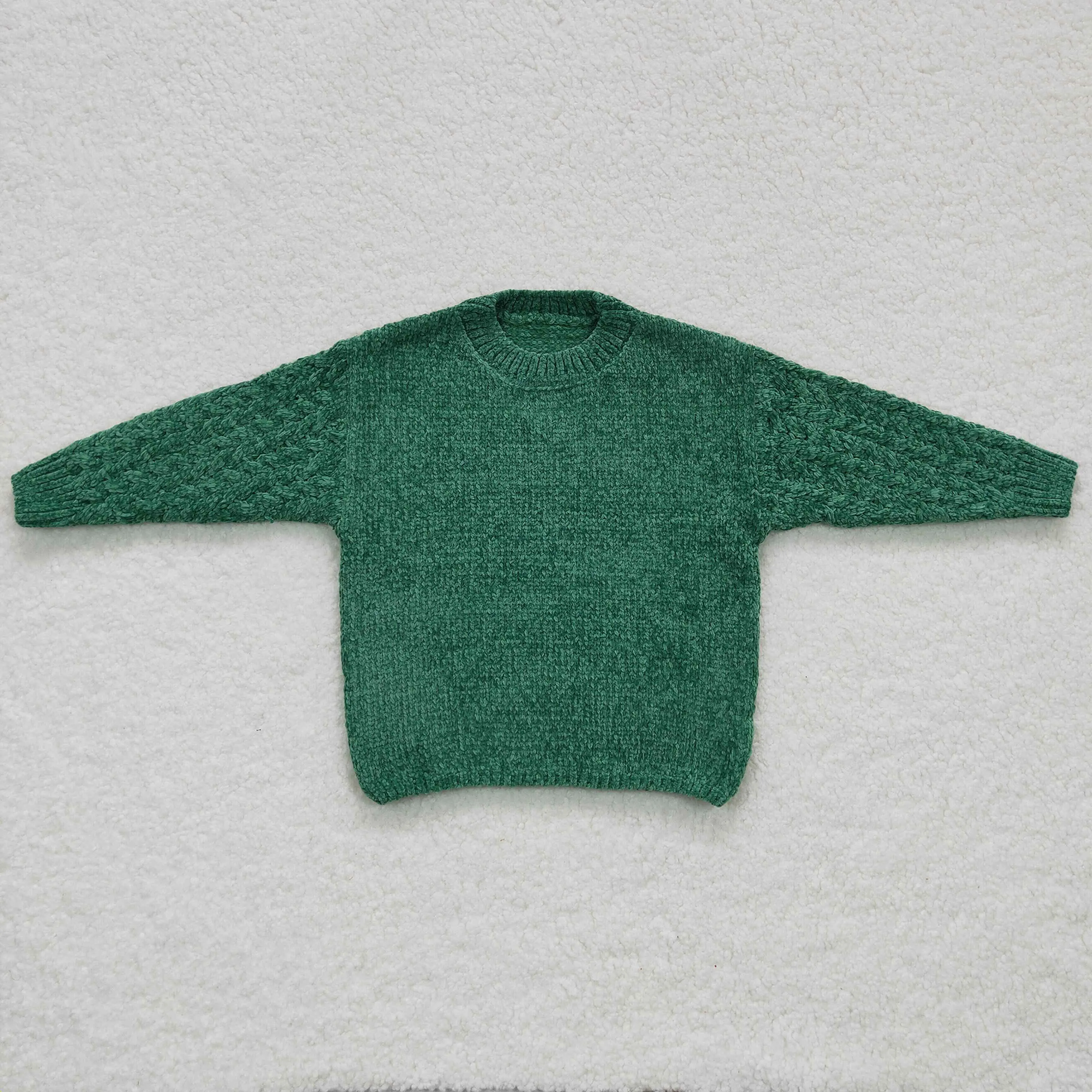 kids green knitted pullover sweater GT0217