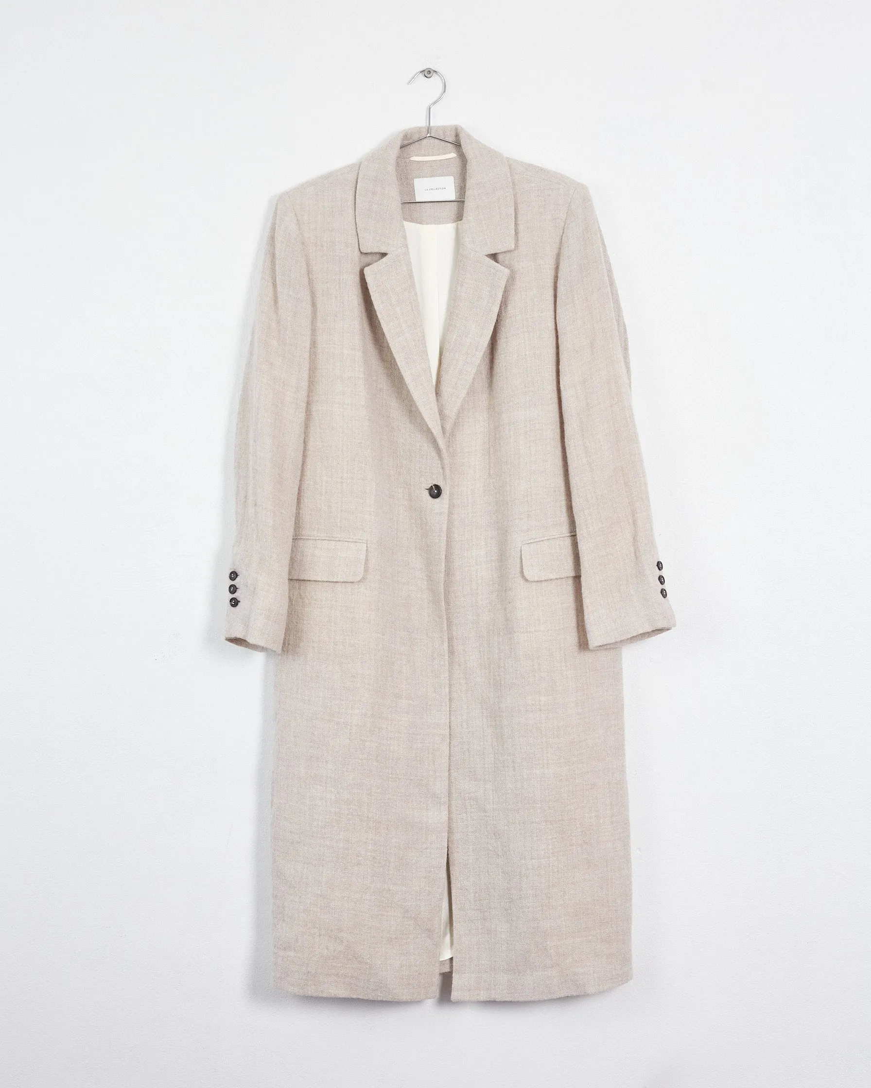 La Collection 'mika' single breasted maxi coat, oatmeal, 14